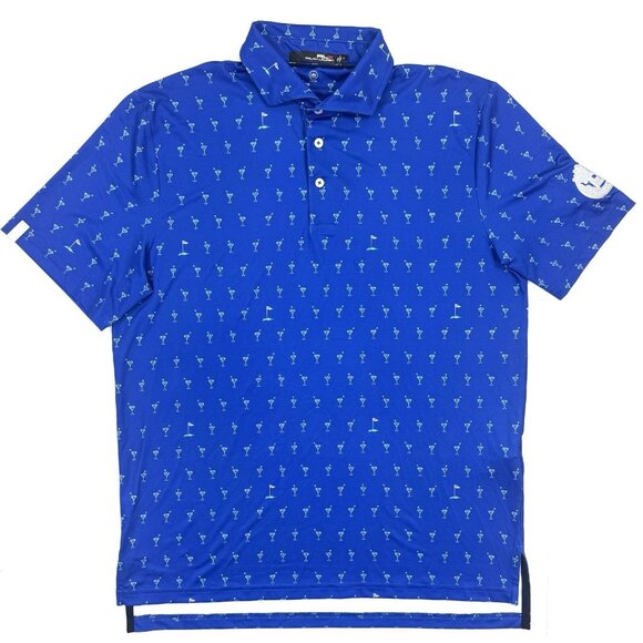 RLX Ralph Lauren Mens Polo Shirt Sz Medium Cocktails Print Performance Golf - Picture 2 of 14